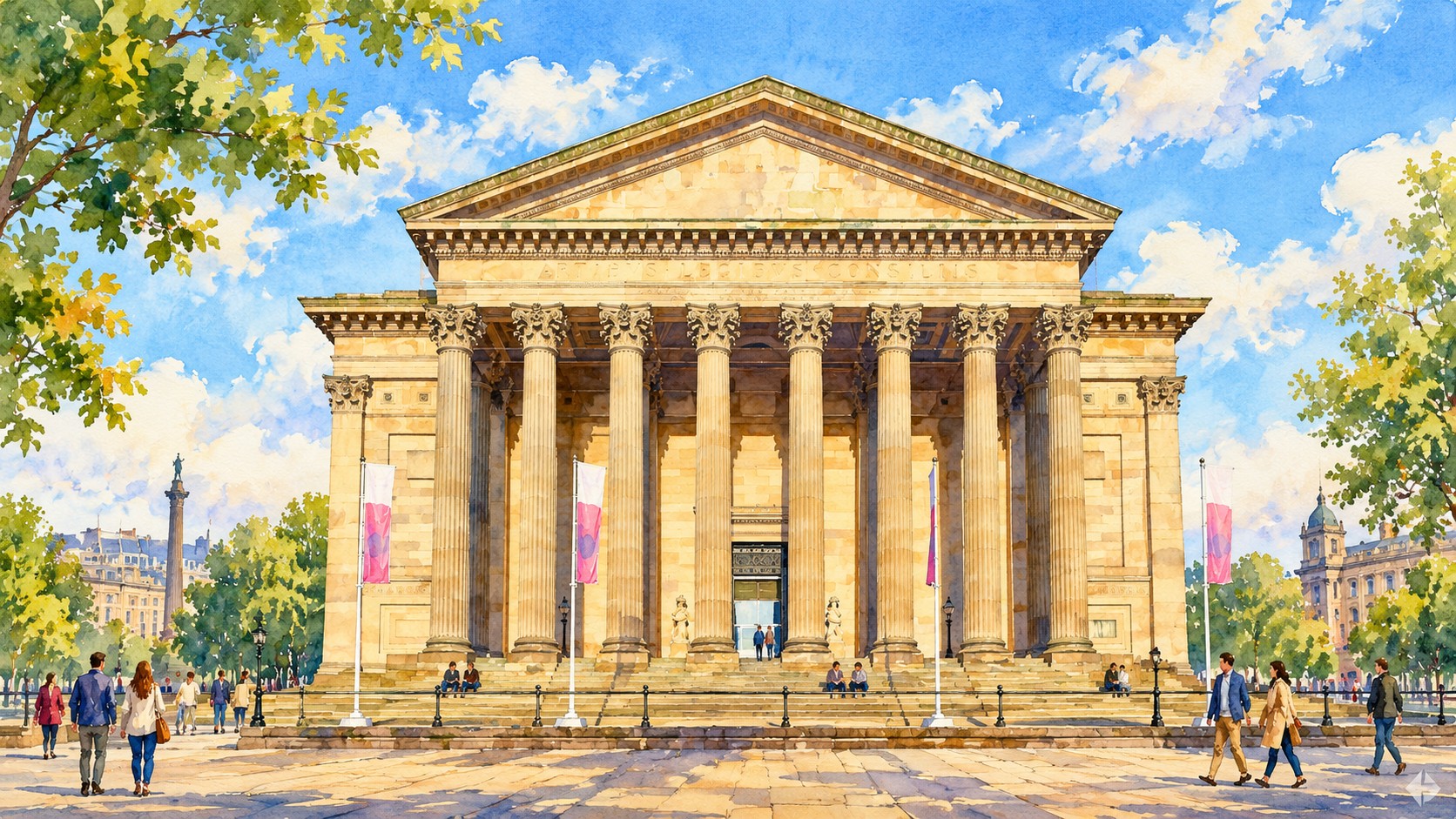 Artist’s impression of Southwest facade of St George's Hall, Liverpool